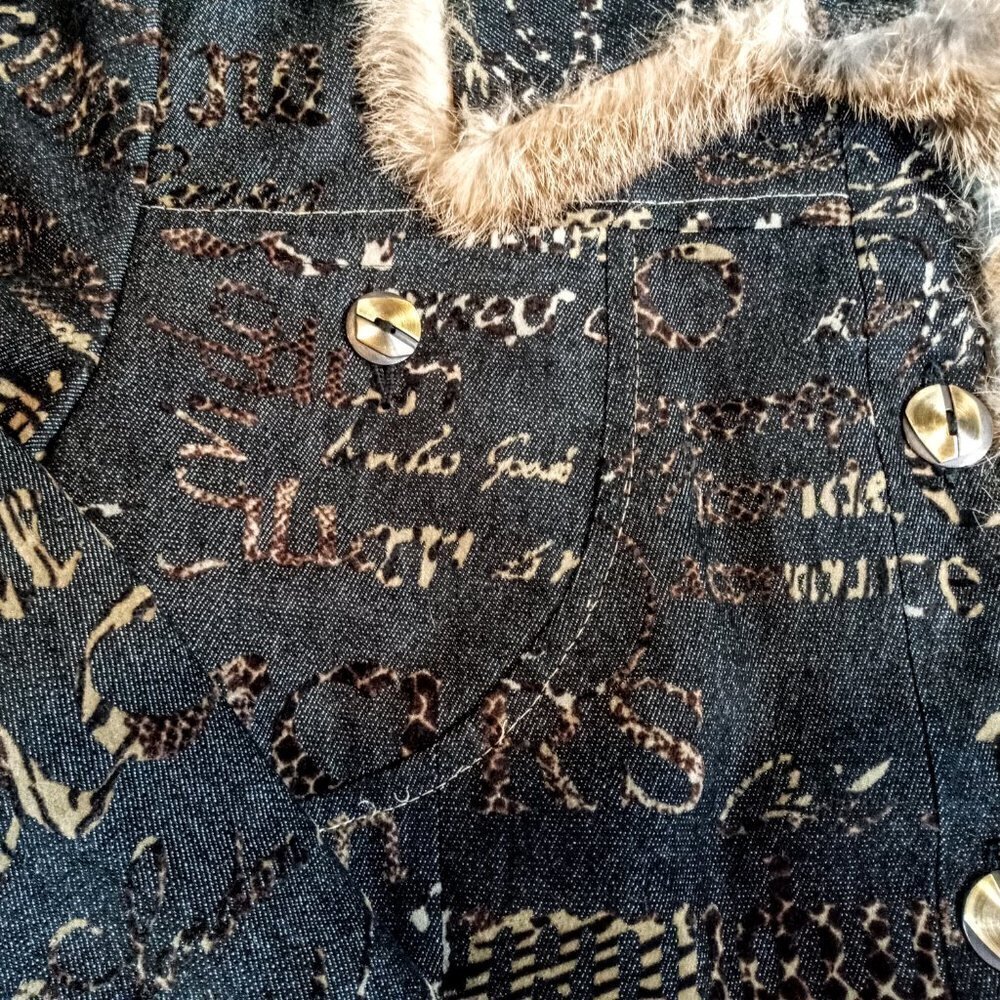 Wraps by Canvasbacks Rabbit Trim Print Jacket - Picture 6 of 10
